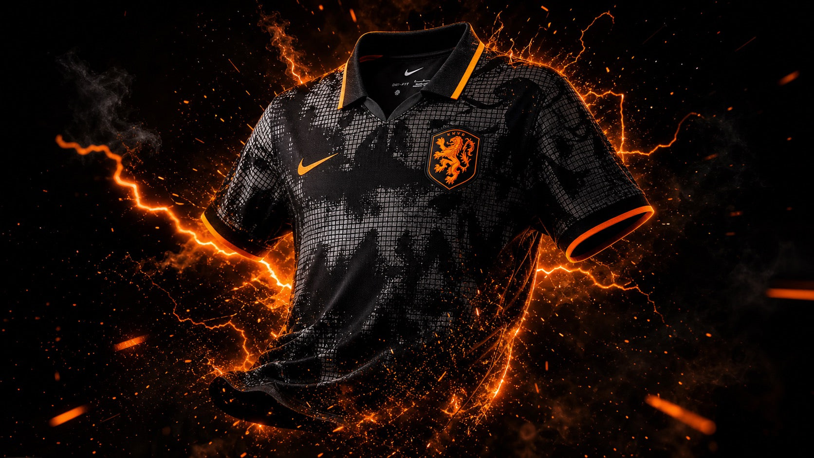 Black and Orange Netherlands Jersey